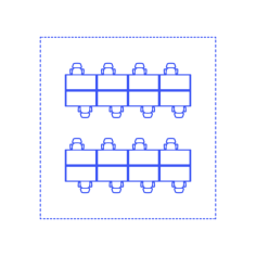 Layouts Open Offices Cubicles Facing Sticker Outline Svg File, Free Vectors File